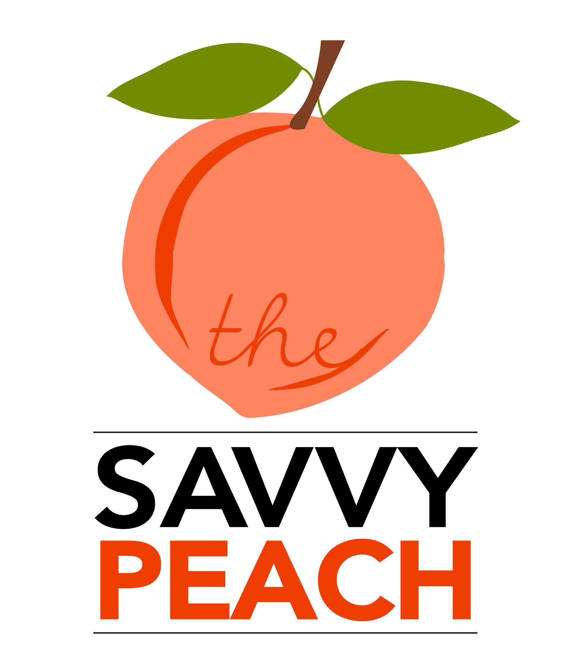 Peach Logo - LOGO: The Savvy Peach | Stephanie's Savvy Samples