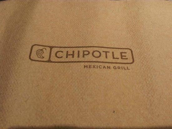 Chipotle Mexican Grill Logo - logo on napkin of Chipotle Mexican Grill, North Charleston