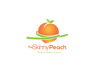 Peach Logo - Feminine, Bold Logo Design for The Skinny Peach, Health Coach