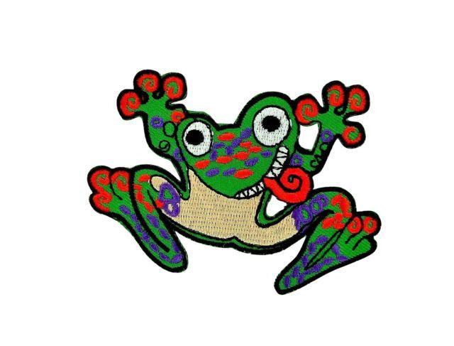 Hippie Frog Logo - Patch Backpack Frog Prince Sign Hippie Applique Badge Frogs Iron