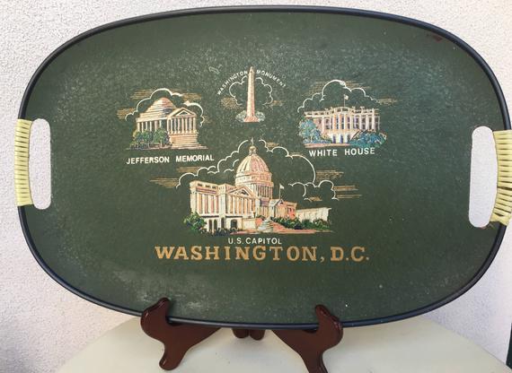 Wounded Bird Logo - Vintage Wounded Bird Souvenir tray Washington DC green