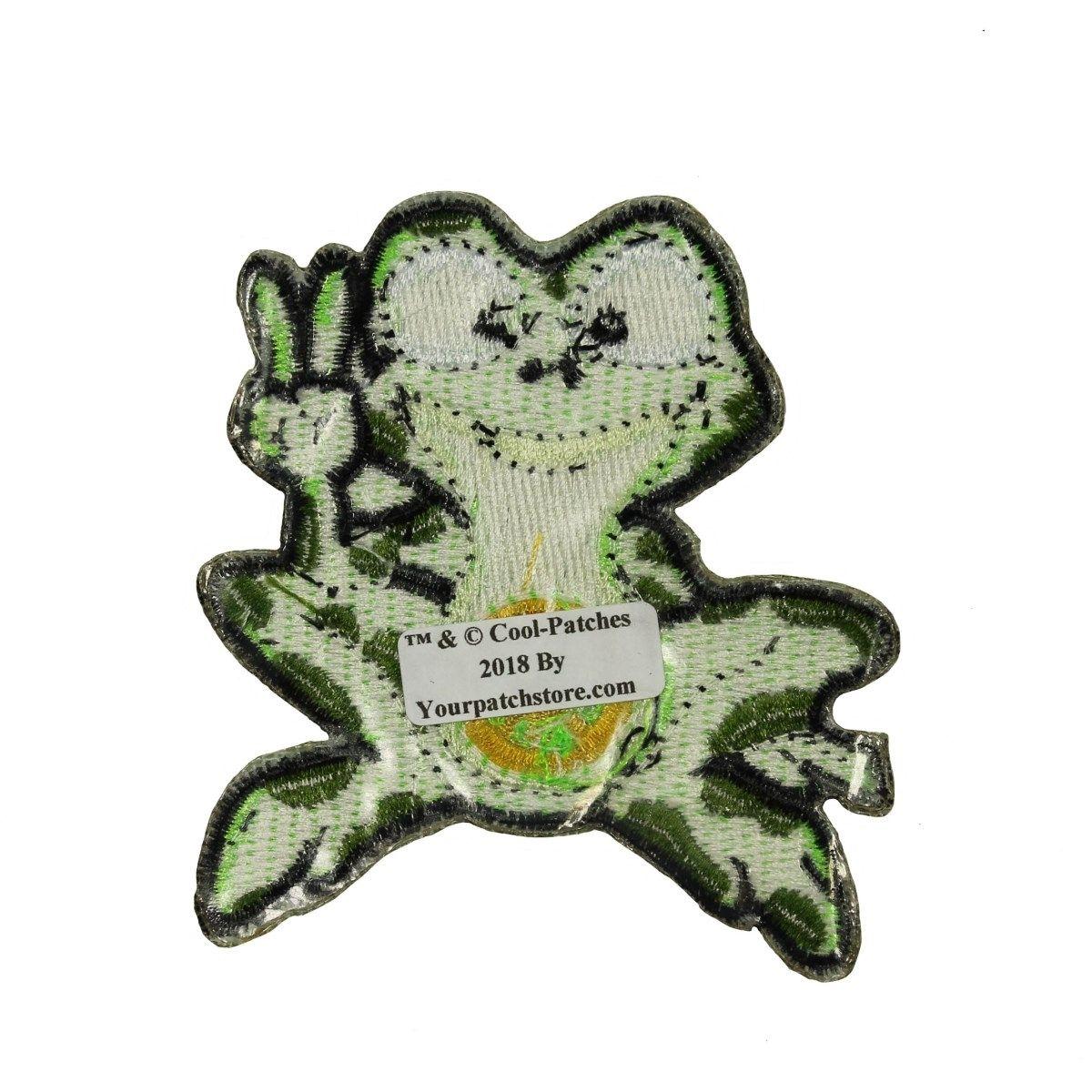 Hippie Frog Logo - Peace Sign Frog Patch Happy Smile Animal Hippie Embroidered Iron On