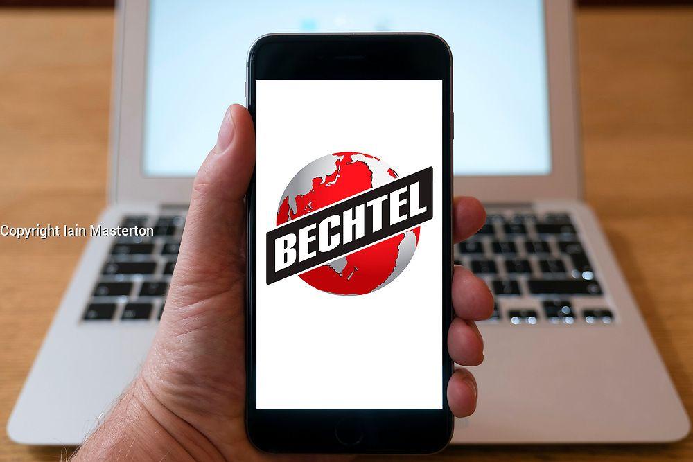 Bechtel Logo - Bechtel construction company logo on website on smart phone screen ...