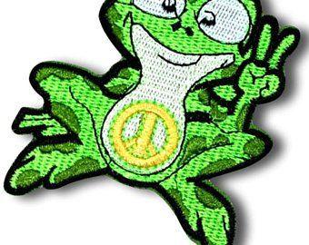 Hippie Frog Logo - Cool hippie frog