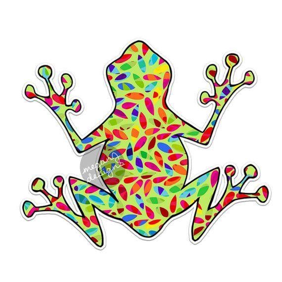 Hippie Frog Logo - Hippie Tree Frog Decal Colorful Car Decal Vinyl Bumper | Etsy