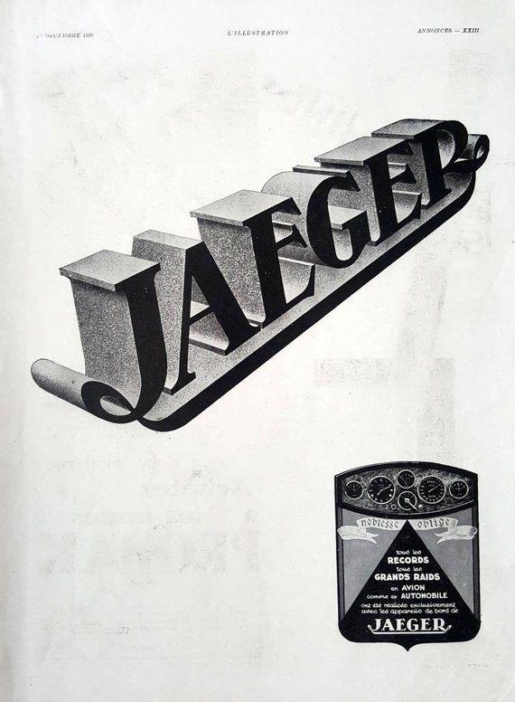 French Magazine Logo - Jaeger vintage advertising, Jaeger chronograph vintage illustration ...