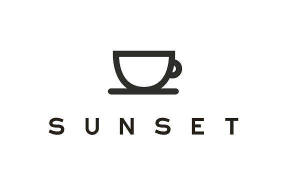 Cafe Logo - Minimal Sunset Cafe Logo Logo Templates Creative Market