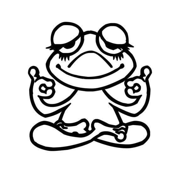 Hippie Frog Logo - YOGA FROG Vinyl Decal Sticker Zen Lotus Peaceful Hippie | Etsy