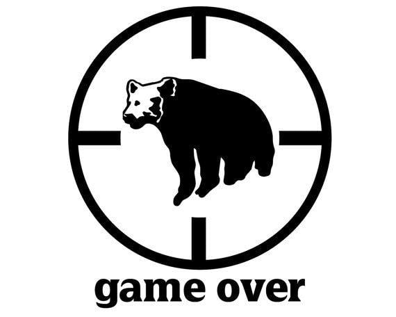 Bear Hunter Logo - Bear Hunter Decal, Bear Hunting Sticker, Big Game Hunter Game Over