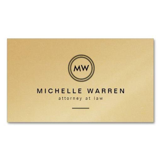 Golden Business Logo - Modern Circle Monogram Initials Attorneys Business Card | Career ...