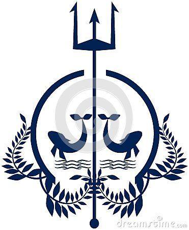 Nautical Trident Logo - Image representing an idea for a nautical logo, with fishes trident