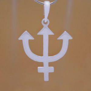 Nautical Trident Logo - Solid 925 Sterling Silver King Neptune Poseidon Sea God Trident