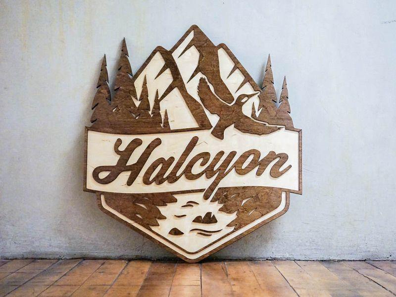 Wooden Sign Logo - Halcyon Logo Wooden Sign by Nathan Brown | Dribbble | Dribbble