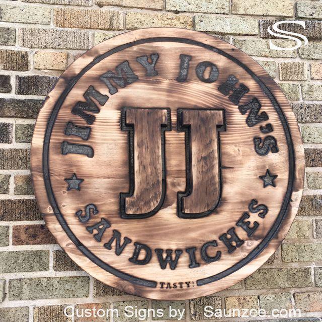 Wooden Sign Logo - Saunzee Signs - Wood Branded Signs
