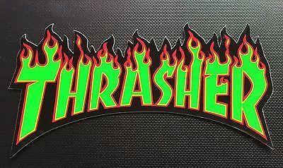 Neon Thrasher Goat Logo - Thrasher Magazine Skateboard Sticker Flame Logo Decal Mag Skate Goat ...