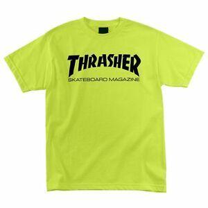 Neon Thrasher Goat Logo - Thrasher SKATE MAG Logo Skateboard Shirt NEON YELLOW XL