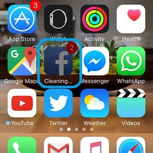 Facebook App Icon Logo - What Does Cleaning. Under App Icon On iPhone Home Screen Mean