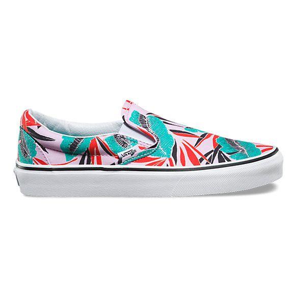 Tropical Vans Logo - Tropical Leaves Slip On