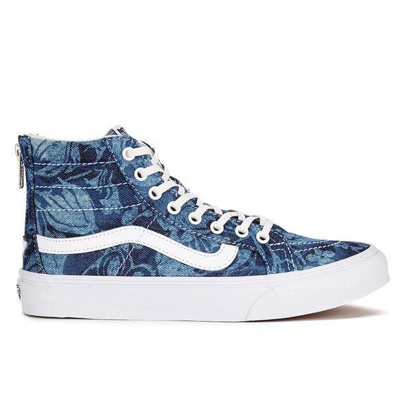 Tropical Vans Logo - Vans Women's Sk8 Hi Slim Zip Indigo Tropical Trainers True