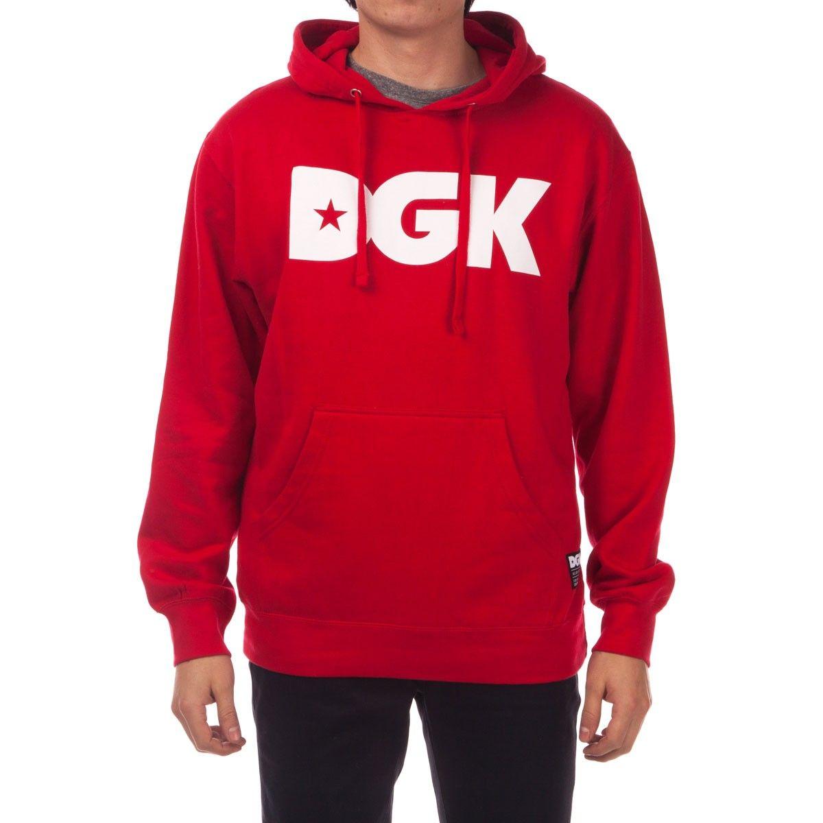 Red DGK Logo - DGK Definition Fleece Hoodie - Red - LG