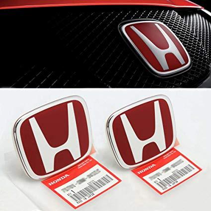 Red Honda Logo - Amazon.com: 2006-2015 Honda JDM RED CIVIC 4dr. SEDAN ONLY Emblem ...