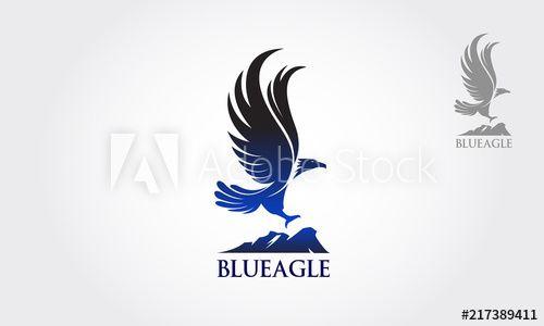 Blue Eagle Company Logo - Vector Blue Eagle flew as a symbol or logo of the company this