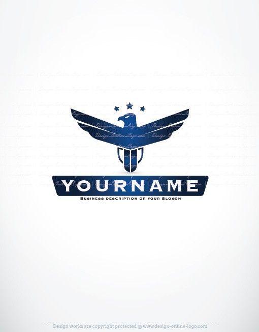 Blue Eagle Company Logo - Exclusive Design: Blue Stars Eagle Logo + Compatible FREE Business Card