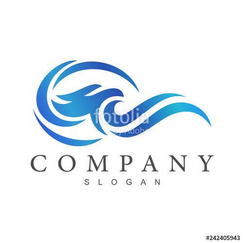 Blue Eagle Company Logo - wave + eagle logo design, blue eagle logo Stock image and royalty