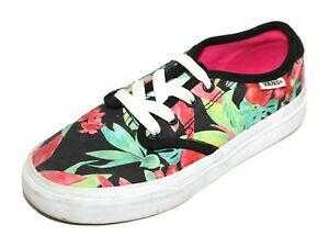 Tropical Vans Logo - Vans Girls Tropical Floral Black Camden Low Top Trainers Shoes UK 13 ...