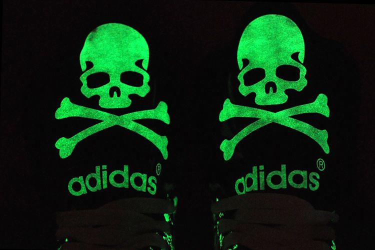 Glow in the Dark Adidas Logo - adidas glow in the dark shoes skull | newoneliu