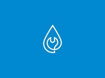 Water Maintenance Company Logo - Water Drop + Wrench | Logo | Water drop logo, Water logo, Logo design