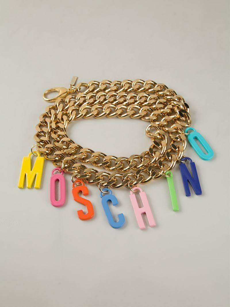 Colorful Belt Logo - Lyst - Moschino Logo Belt