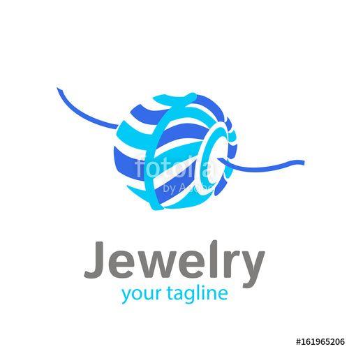 Striped Blue Logo - Vector logo template for jewelry shop or store. Illustration of ...