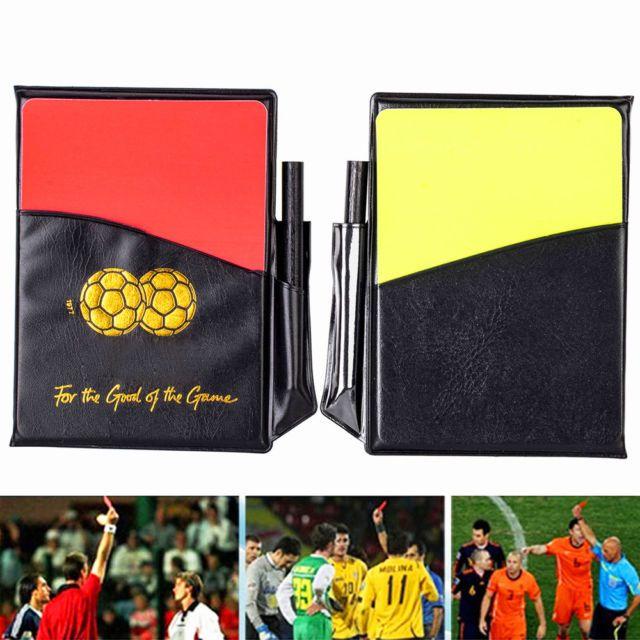 Red and Yellow Match Logo - Sport Soccer Football Referee Wallet Record Match Notebook Red