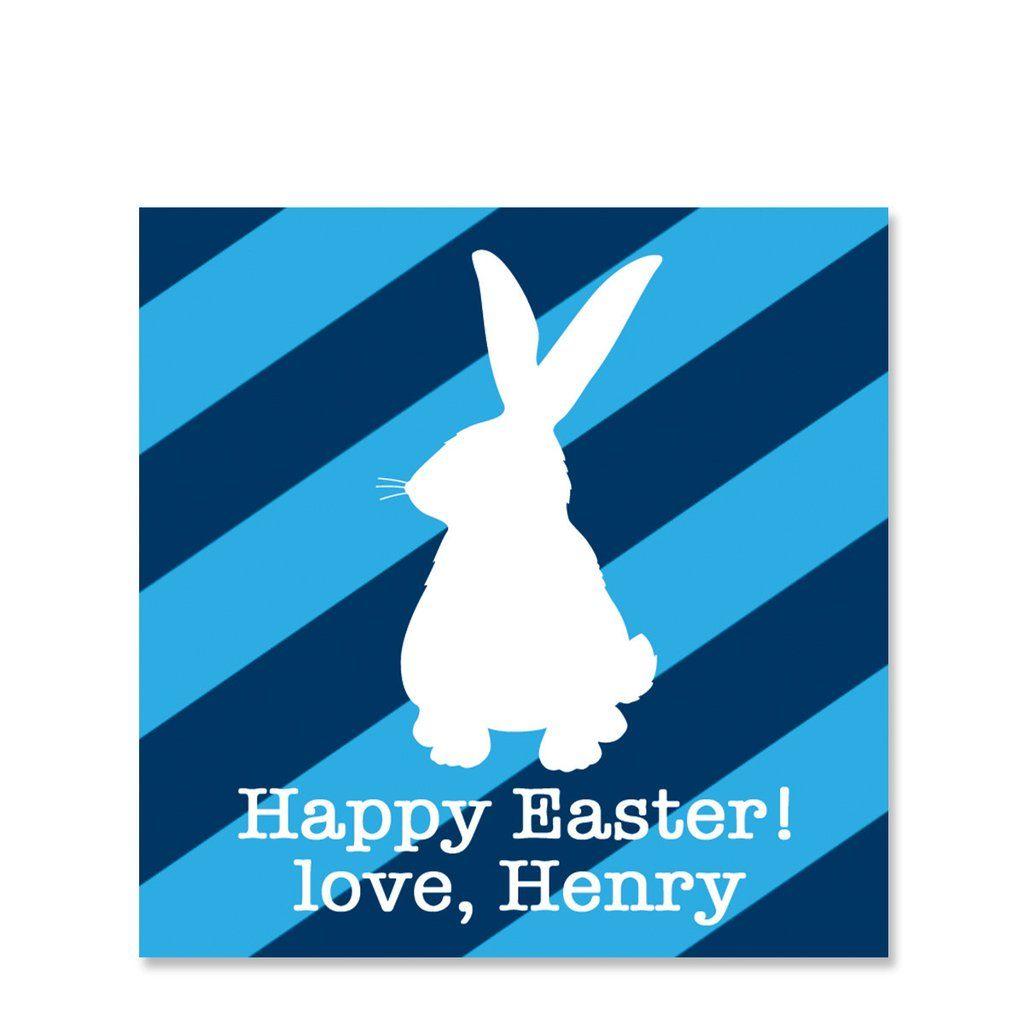 Striped Blue Logo - Striped Blue Bunny Square Gift Stickers – Pipsy