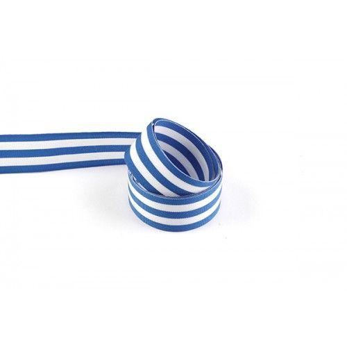 Striped Blue Logo - 25mm Double Face Woven Edge Polyester Striped (Blue) - Cole Fabrics ...