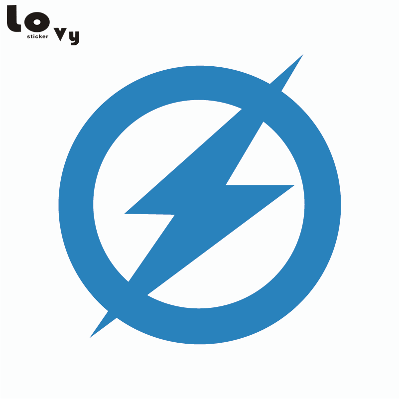 Blue Flash Logo - Superhero The Flash Logo Vinyl Wall Sticker / Decal In Wall Stickers
