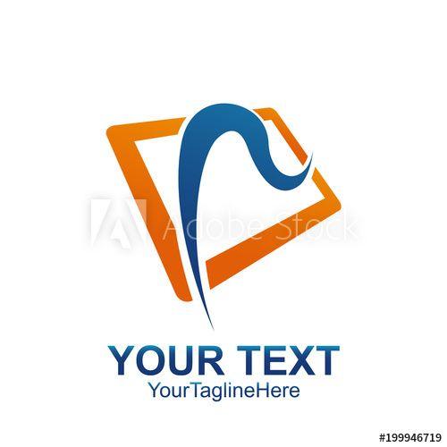 Square R Logo - Initial letter R logo template colored blue orange square swoosh