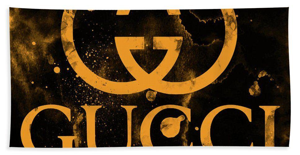 Cool Gucci Logo - Gucci Logo Gold Yellow 2 Hand Towel for Sale by Del Art