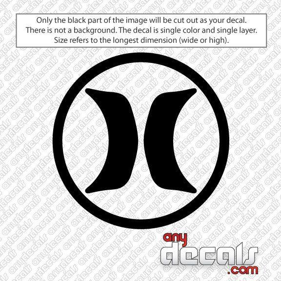 H Circle Logo - Car Decals - Car Stickers | Hurley H Circle Car Decal | AnyDecals.com