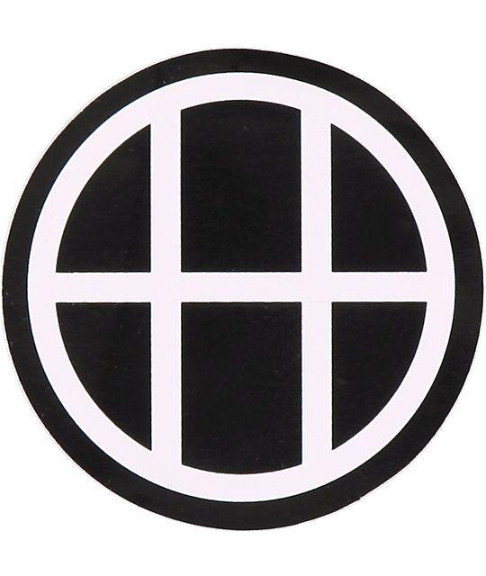 H Circle Logo - HUF CIRCLE H BLACK AND WHITE STICKER - English