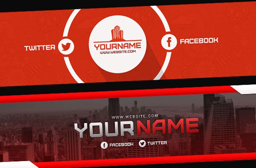 Orange and Red Banner Logo - Creative YouTube Banner Templates