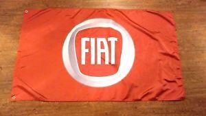 Orange and Red Banner Logo - FIAT RED FLAG BANNER LOGO RED ABARTH 500 500E 500L 500X ...