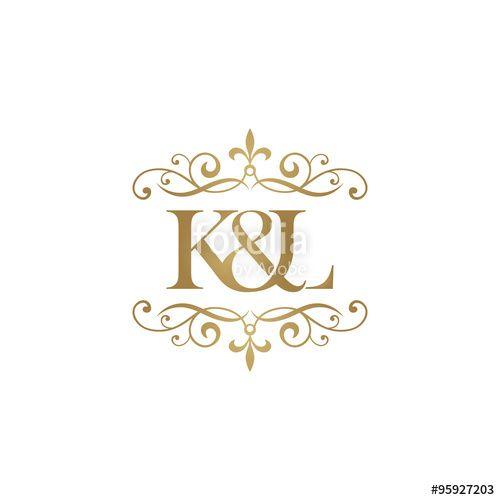 K and L Logo - K&L Initial logo. Ornament ampersand monogram golden logo