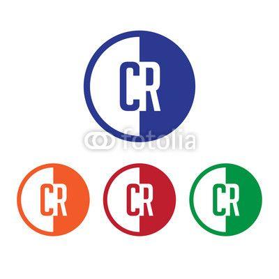 Orange Half Blue Half Circle Logo - CR initial circle half logo blue,red,orange and green color | Buy ...