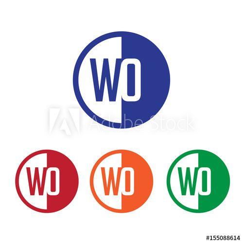 Orange Half Blue Half Circle Logo - WO initial circle half logo blue,red,orange and green color - Buy ...