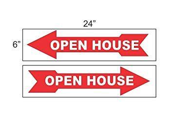Red Arrow Real Estate Logo - Amazon.com : 2 OPEN HOUSE ARROW Real Estate Sign Red : Office