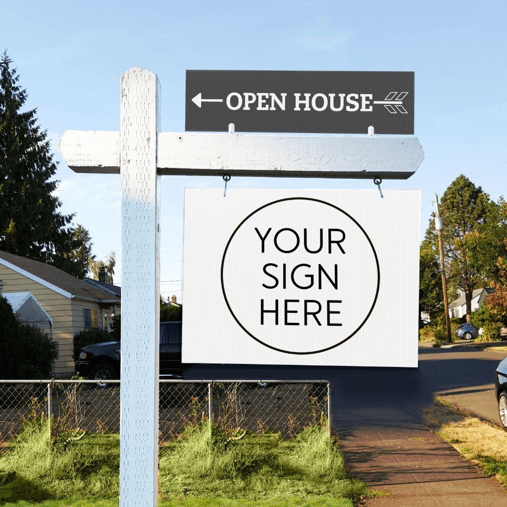 Red Arrow Real Estate Logo - Open House - Grey w Arrow | Open house and Products