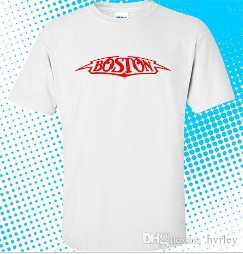 Boston Rock Band Logo - New BOSTON Rock Band Logo Men'S White T Shirt Size S To 3XL Anime