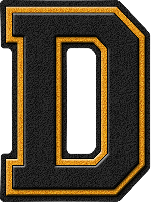 Black and Gold D Logo - Presentation Alphabets: Black & Gold Varsity Letter D